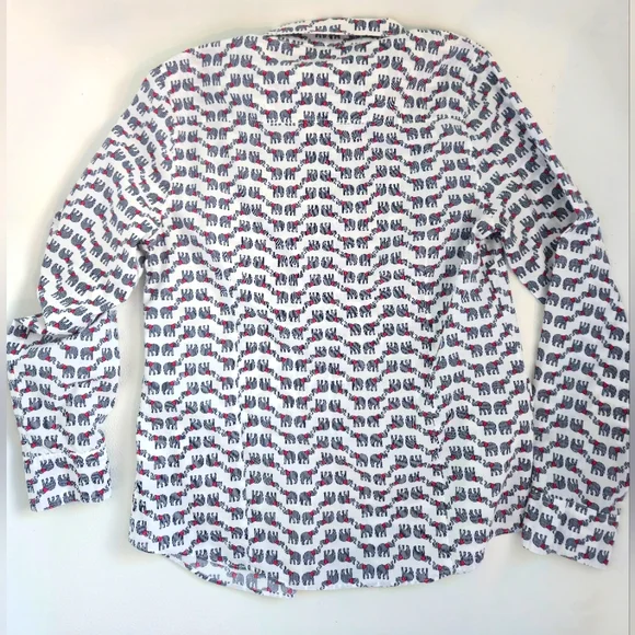 Crown & Ivy Elephant Print Button-Up Shirt - Picture 6 of 9